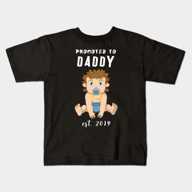 Mens Promoted to Daddy 2019 Kids T-Shirt by MasliankaStepan